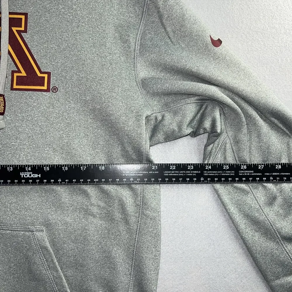 Nike Minnesota Gophers Therma Fit Long‎ Sleeve Gray/Maroon Hoodie Small